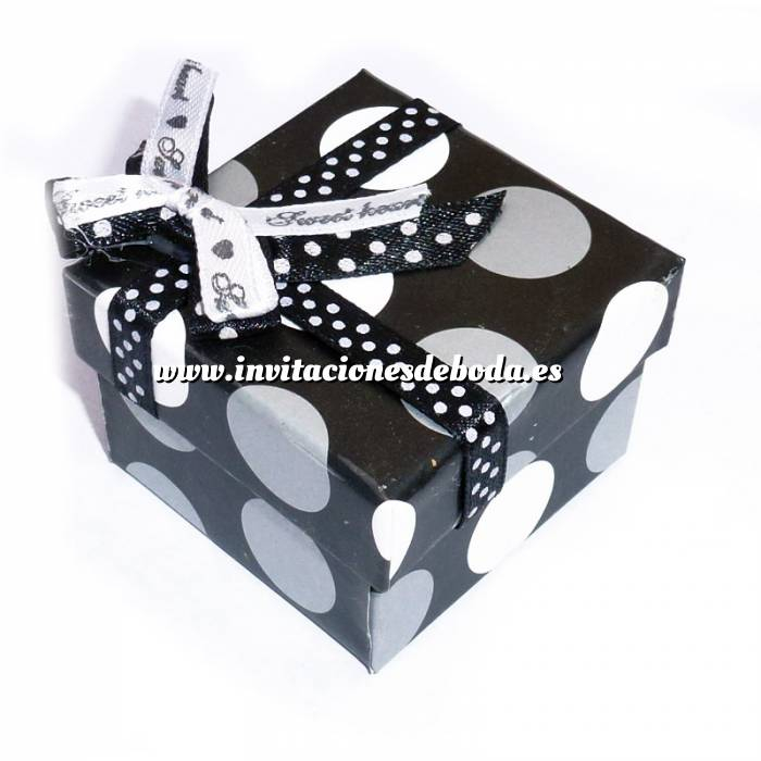 Imagen Cajitas para regalo Cajita para anillos o regalitos - negra y lunares gris y blanco 
