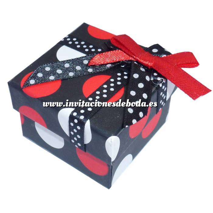 Imagen Cajitas para regalo Cajita para anillos o regalitos - negra y lunares rojo y blanco 