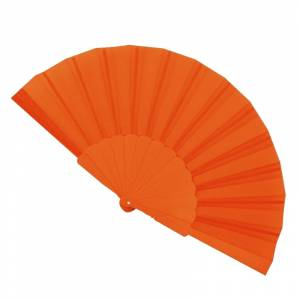 Abanico Económicos - Abanico de tela Naranja Butano (con varillas de plástico) (Últimas Unidades) 