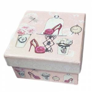 Cajitas para regalo - Caja rosa vintage 9.5 x 9.5 x 5.5 MODELOS SURTIDOS 